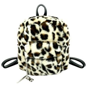 Gilda Paris NWT Leopard Print Faux Fur Mini Backpack